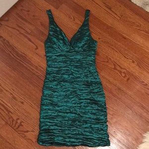 Nicole Miller Rushed mini green dress